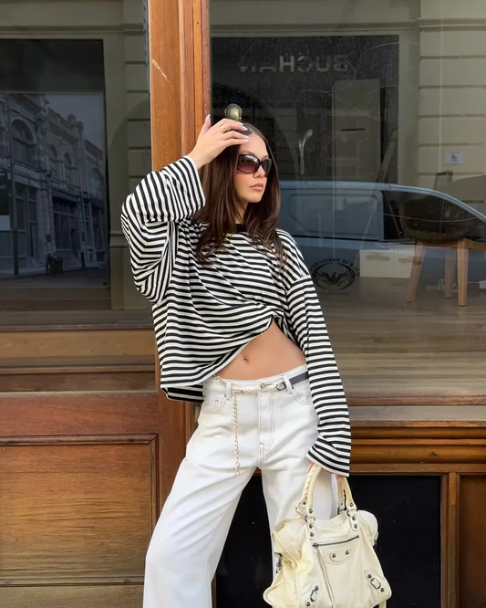 Loosy border long tee