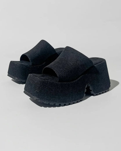 Denim thick sole sandal