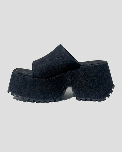 Denim thick sole sandal